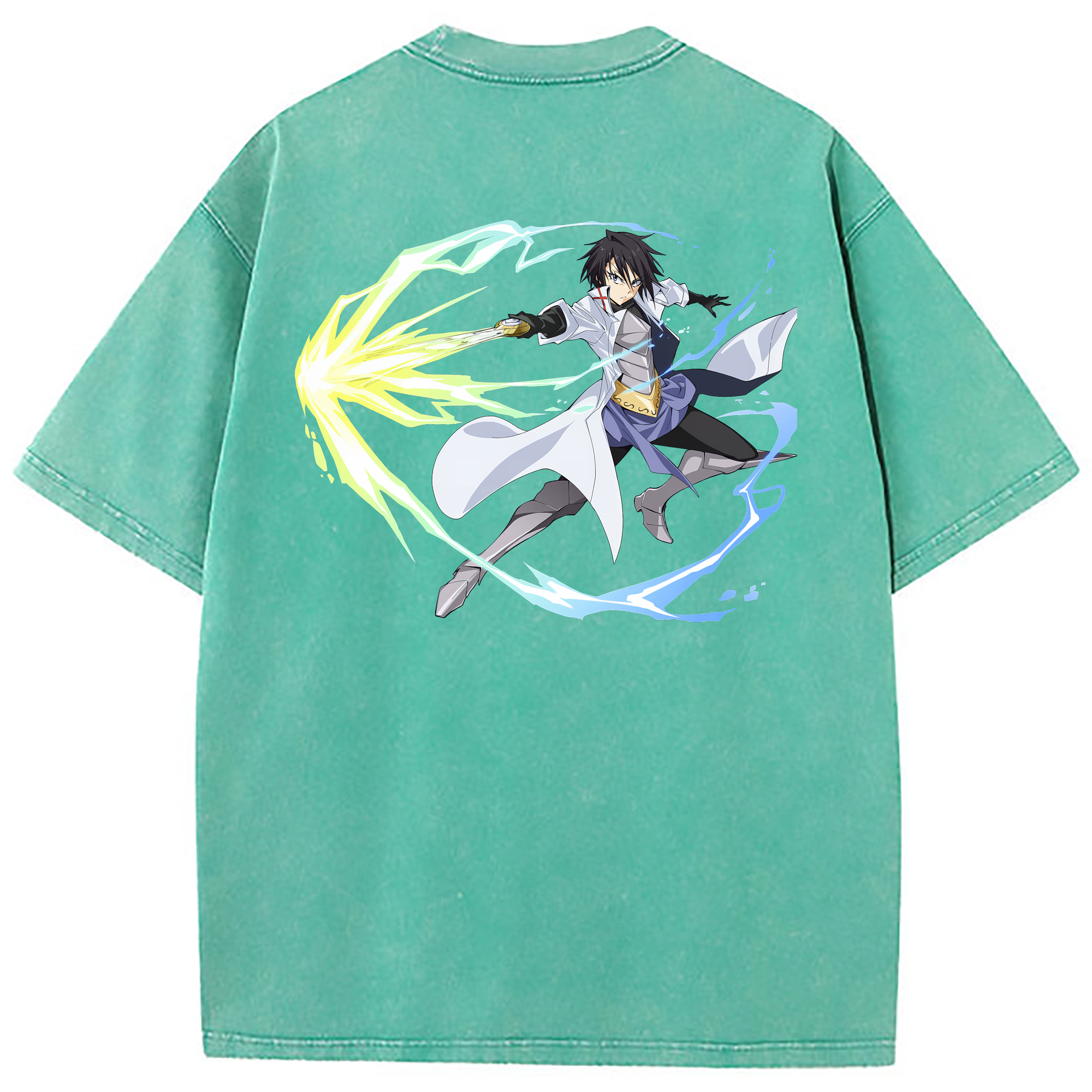 （画像用） 転スラ Regarding Reincarnated to Slime 綿100% ヴィンテージ風 半袖Tシャツ（背面プリント）
